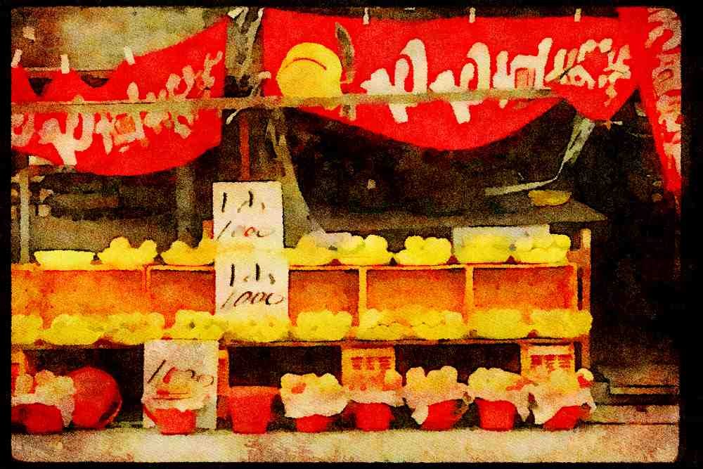 Japan 065129 Country Fruit Stand A4 Limited Edition Watercolour Print