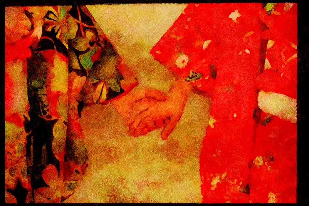 Japan 065130 Children's Hands Kawasaki A4 Limited Edition Watercolour Print