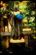 Japan 065143 _Jizo_ Statue, Jindaiji, Tokyo A4 Limited Edition Watercolour Print
