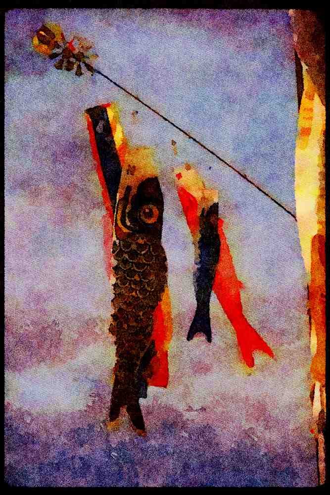 Japan 065178 Koinobori Tokyo, Japan A4 Limited Edition Watercolour Print