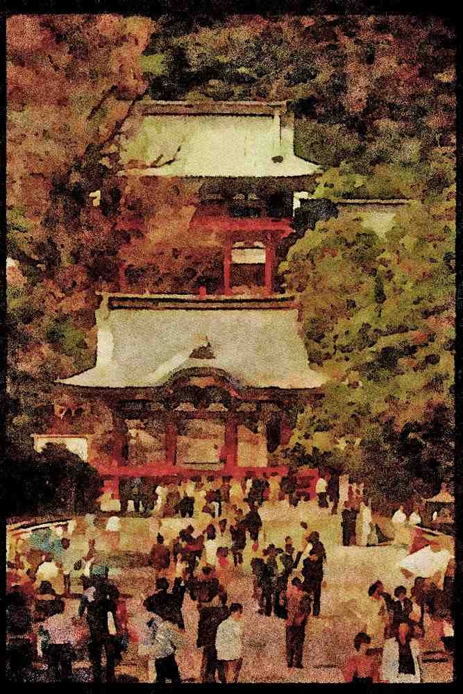 Japan 065179 Tsurugaoko Hachimangu Shrine Kamakura, Japan A4 Limited Edition Watercolour Print