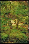 Japanese Japan Garden 334010 Kyoto moss Among Tree Trunks A4 Limited Edition Watercolour Print