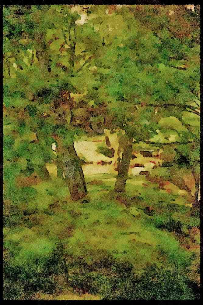 Japanese Japan Garden 334010 Kyoto moss Among Tree Trunks A4 Limited Edition Watercolour Print
