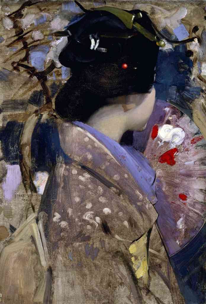 Japanese Lady With A Fan Hardy Impressionism A4 Photo Print