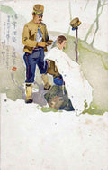 Japanese Military Barber At Work barber advert A4 Photo Print