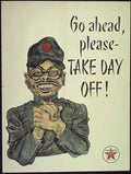 Japanese Soldier Texaco Vintage Retro Advert Poster A4 Photo Print