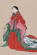 Japanese woman full length standing c1878 Vintage A4 Photo Print