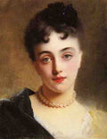 Jaquet Gustave Jean An Elegant Lady With Pearls 5 A4 Photo Print