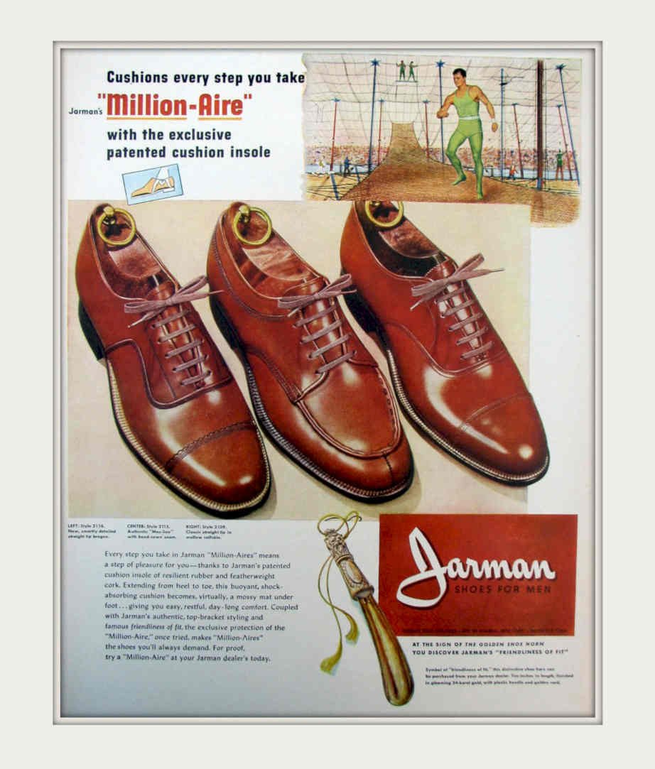 Jarman Millionaire Shoes Vintage Retro Advert Poster A4 Photo Print