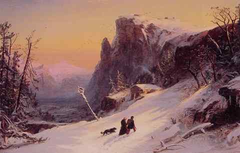 Jasper Francis Cropsey Winter in Switzerland A4 Photo Print