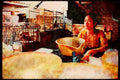 Java 217040 Yogyakarta, A Birdseed Seller At The Public Market A4 Limited Edition Watercolour Print