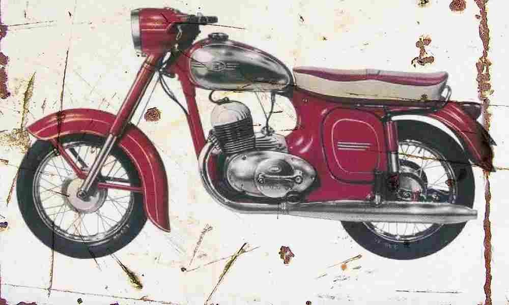 Jawa 250 Automatic 1963 Aged Vintage A4 Photo Print
