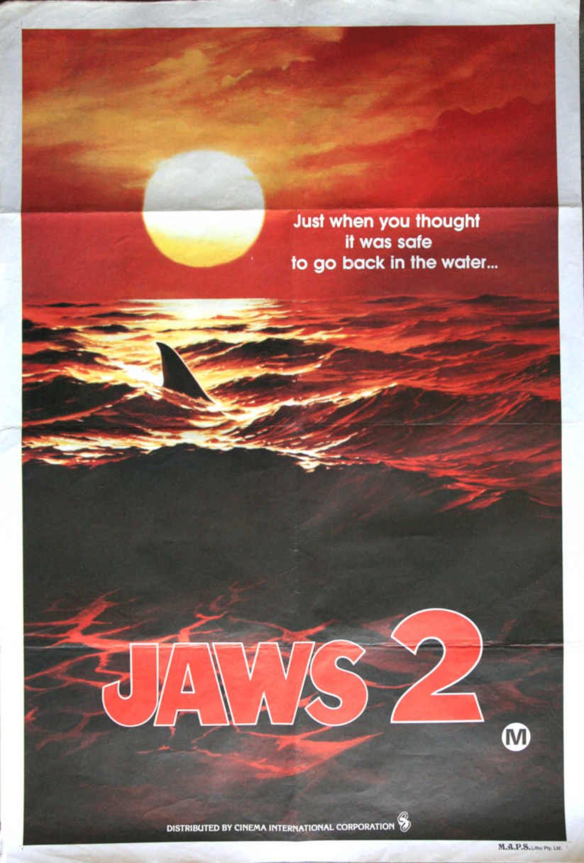 Jaws 2 Ocean Vintage Retro Advert Poster A4 Photo Print