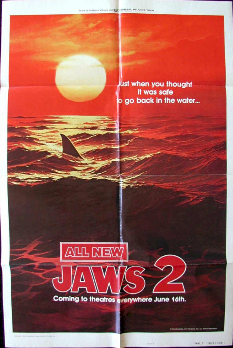 Jaws 2 Shark 1 Vintage Retro Advert Poster A4 Photo Print