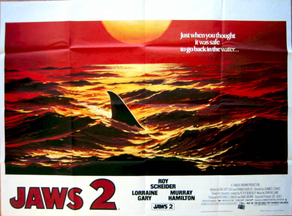 Jaws 2 Shark 3 Vintage Retro Advert Poster A4 Photo Print