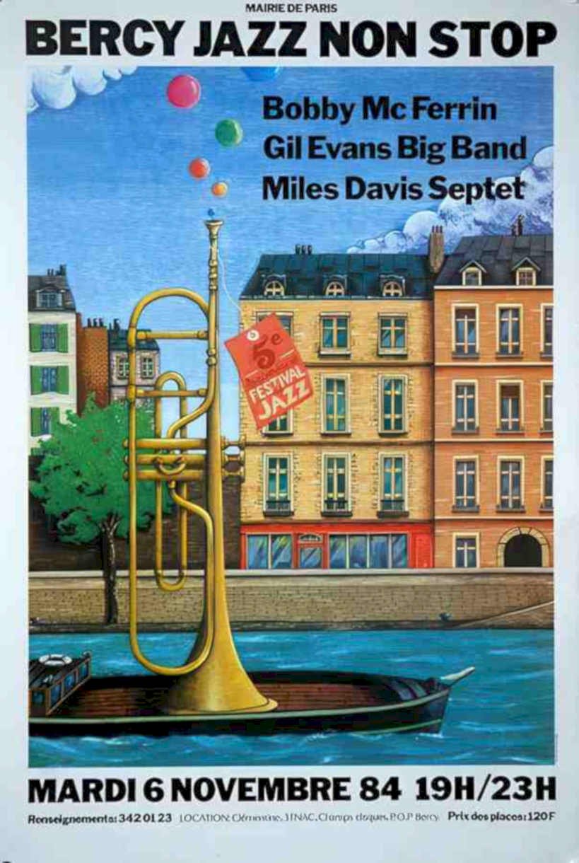 Jazz Festival Bercy Vintage Retro Advert Ads A4 Photo Print