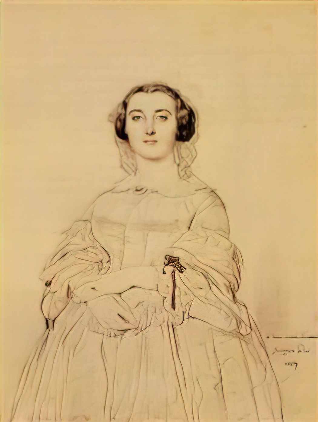 Jean Auguste Dominique Ingres madame charles simart born amelie balta Art A4 Photo Print