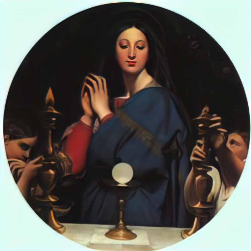Jean Auguste Dominique Ingres the virgin of the host 1854 Art A4 Photo Print