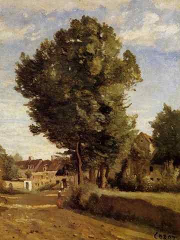 Jean Baptiste Camille Corot A Village Near Beauvais A4 Photo Print
