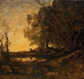 Jean Baptiste Camille Corot Evening Distant Tower A4 Photo Print