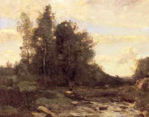 Jean Baptiste Camille Corot Le Torrent Pierreaux A4 Photo Print