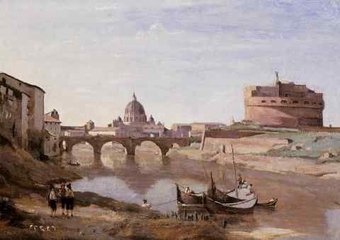 Jean Baptiste Camille Corot Rome Castle Sant Angelo A4 Photo Print