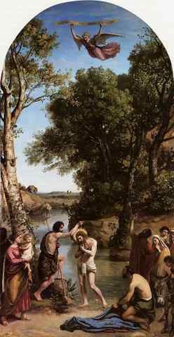 Jean Baptiste Camille Corot The Baptism Of Christ A4 Photo Print
