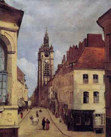 Jean Baptiste Camille Corot The Belfry Of Douai A4 Photo Print