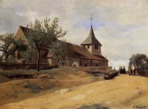Jean Baptiste Camille Corot The Church At Lormes A4 Photo Print