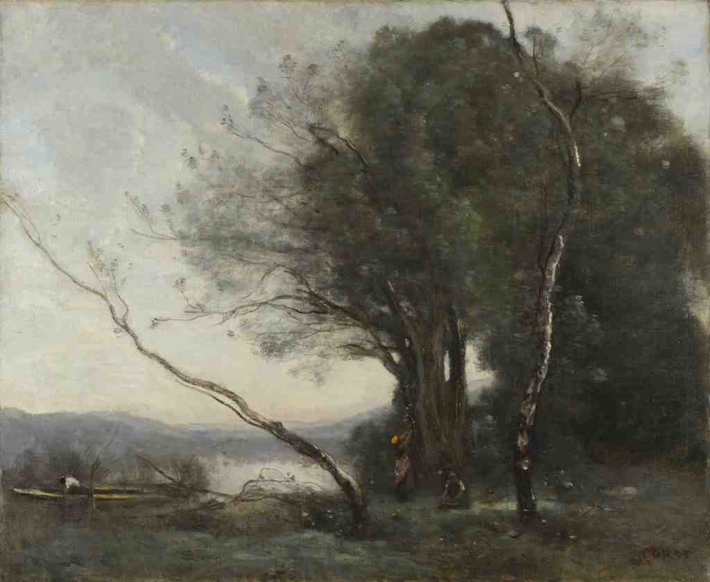 Jean Baptiste Camille Corot The Leaning Tree Trunk A4 Photo Print