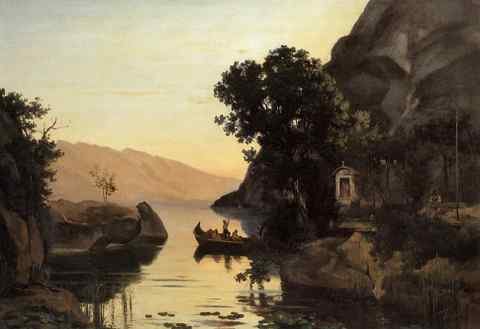 Jean Baptiste Camille Corot View At Riva Italian Tyrol A4 Photo Print