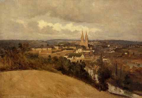 Jean Baptiste Camille Corot View Of Saint Lo A4 Photo Print