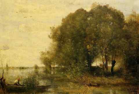Jean Baptiste Camille Corot Wooded Peninsula A4 Photo Print