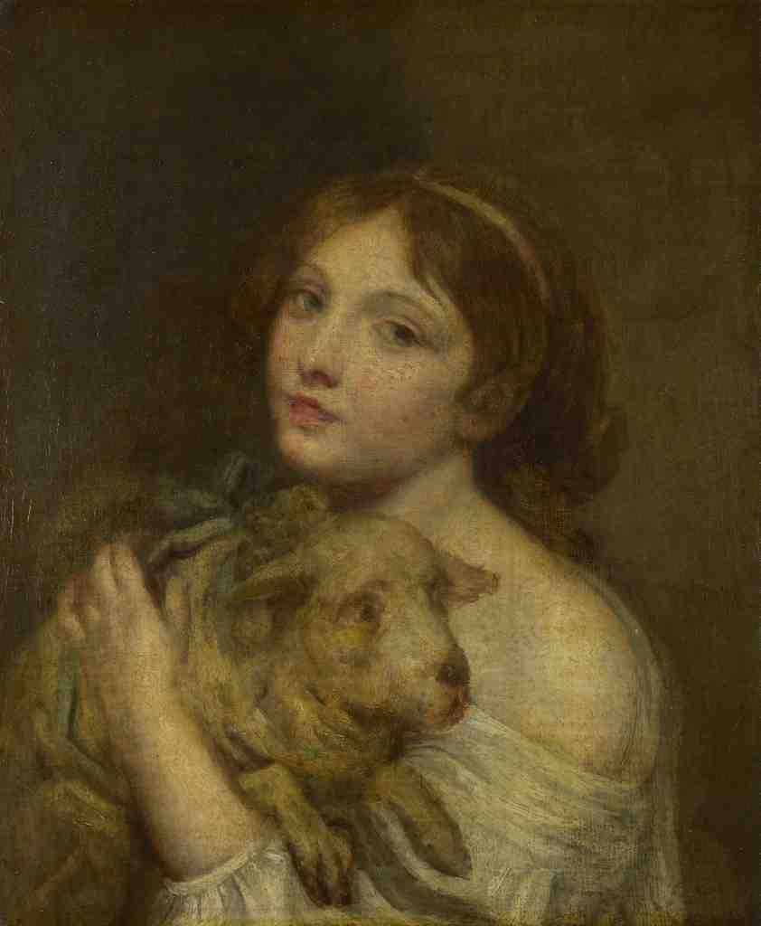 Jean Baptiste Greuze A Girl with a Lamb A4 Photo Print