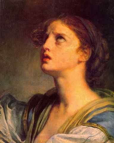 Jean Baptiste Greuze Head Of A Young Girl A4 Photo Print