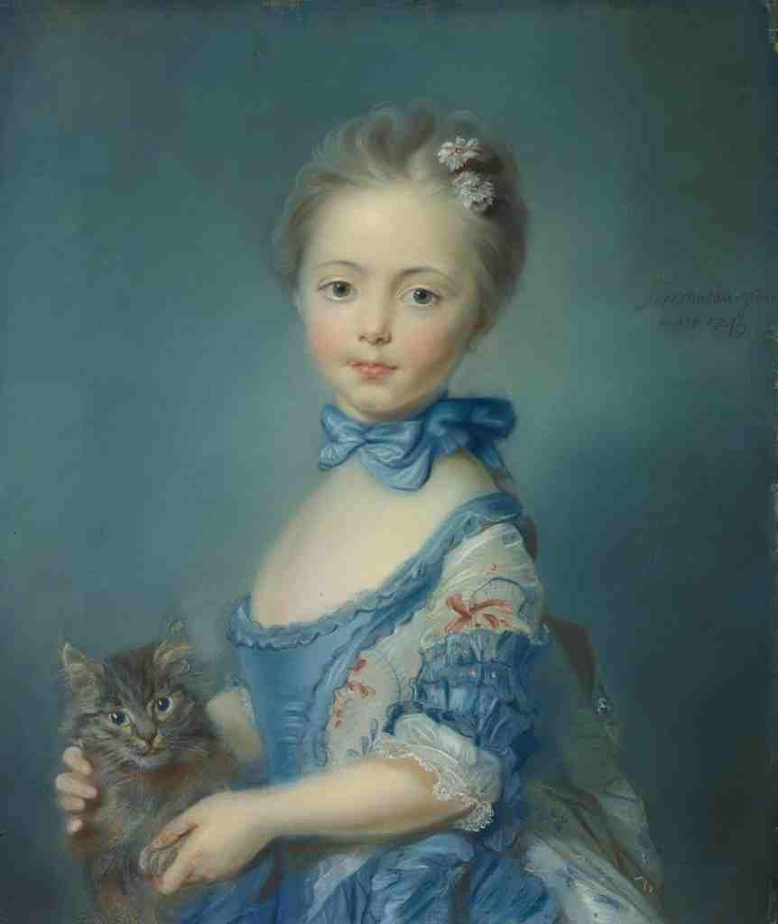 Jean Baptiste Perronneau A Girl with a Kitten A4 Photo Print