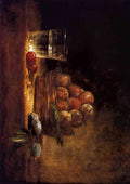 Jean Baptiste Simeon Chardin Basket of Plums with a Glass of Water Two Cherries a Cherry Stone and Three Green Almonds A4 Photo Print