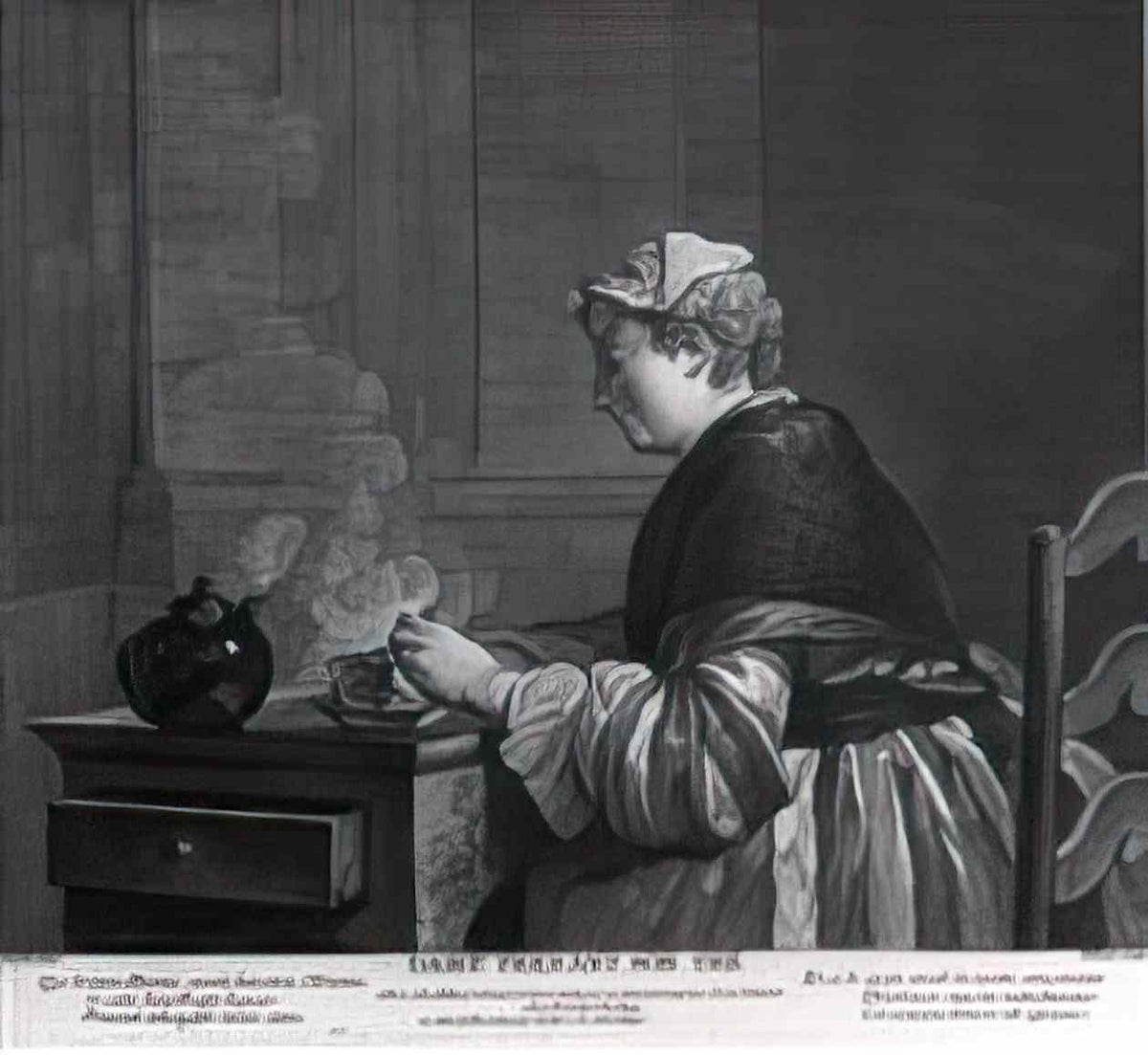 Jean Baptiste Simeon Chardin a lady who takes tea Art A4 Photo Print