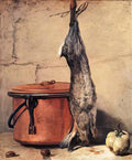 Jean Baptiste Simeon Chardin rabbit and copper pot Art A4 Photo Print