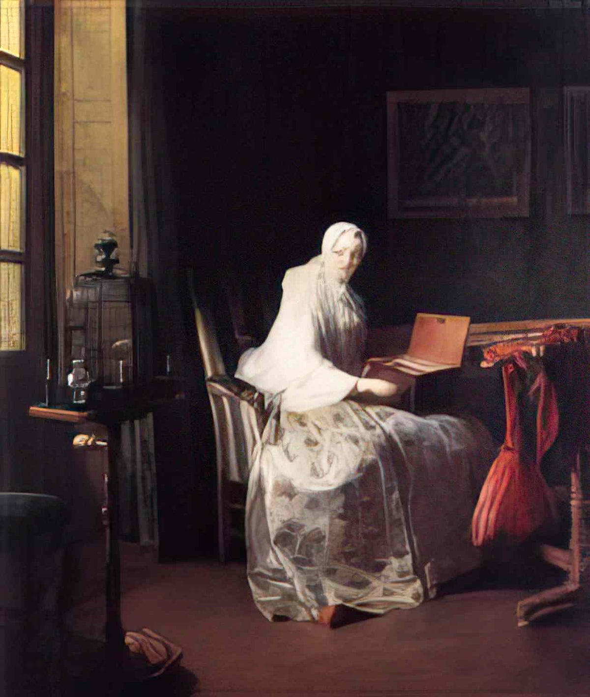 Jean Baptiste Simeon Chardin the canary Art A4 Photo Print