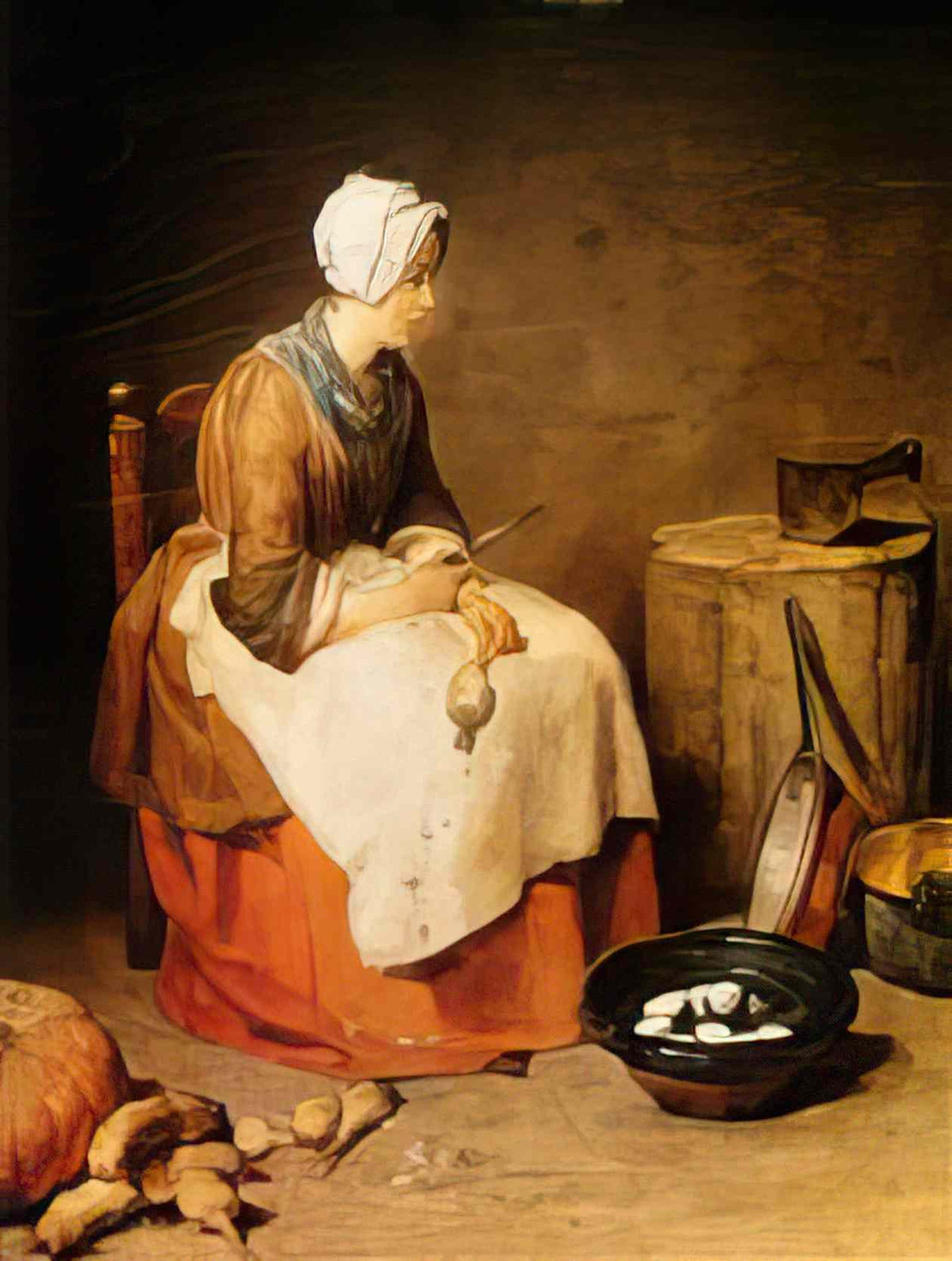Jean Baptiste Simeon Chardin the kitchen maid Art A4 Photo Print