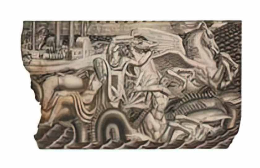Jean Dupas study for the chariot of poseidon mural 1935 Art A4 Photo Print