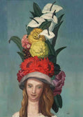 Jean Dupas woman with flowered hat A4 Photo Print