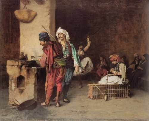 Jean Leon Gerome A Cafe In Cairo A4 Photo Print
