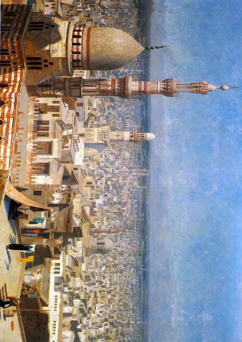 Jean Leon Gerome View Of Cairo stretched A4 Photo Print