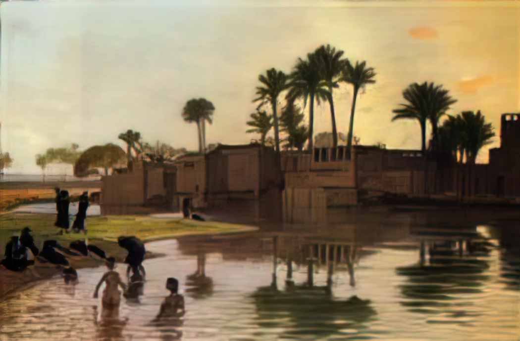 Jean Leon Gerome bathers by the edge of a river Art A4 Photo Print