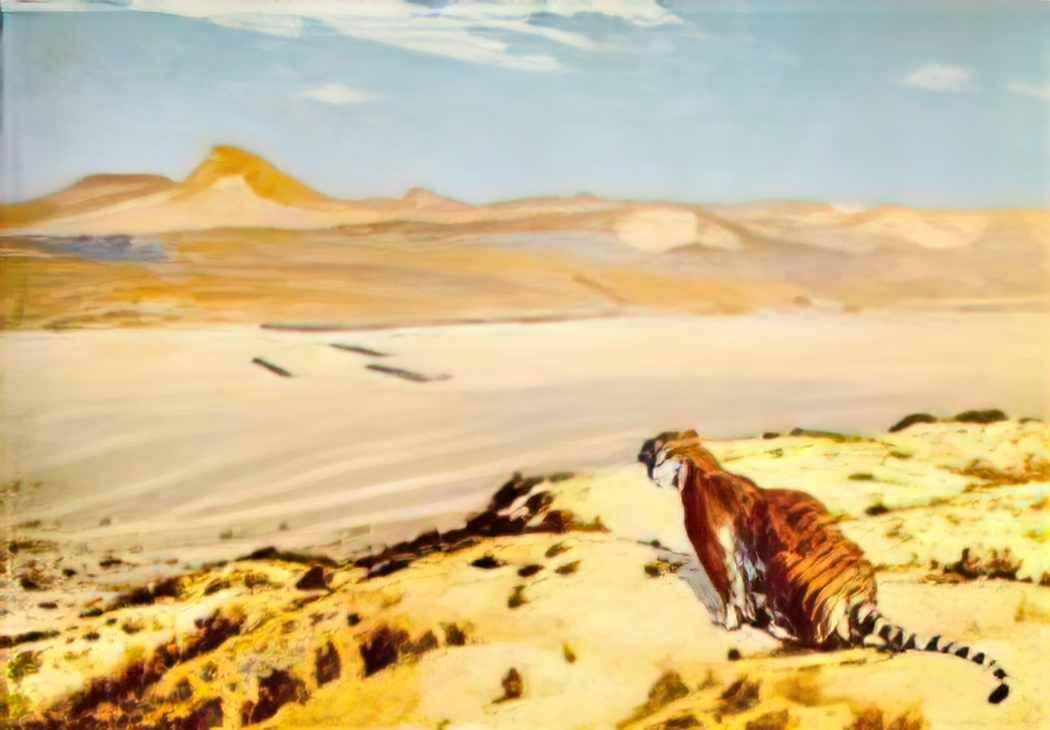 Jean Leon Gerome tiger on the watch 1 Art A4 Photo Print