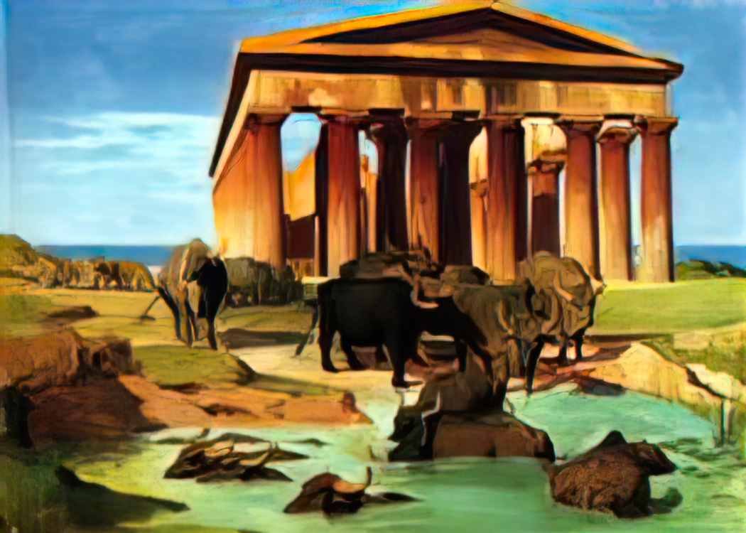 Jean Leon Gerome view of paestum Art A4 Photo Print