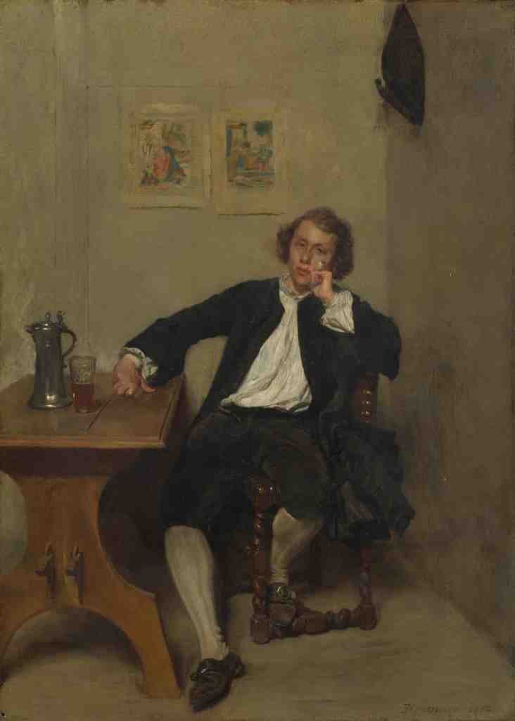 Jean Louis Ernest Meissonier A Man in Black smoking a Pipe A4 Photo Print