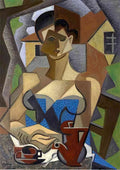 Jean Metzinger femme assise en robe bleue 1950 A4 Photo Print